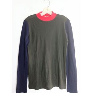 Hache  Italian Design Virgin Wool Blue, Brown Mock Neck Sweater size EU 40/Large